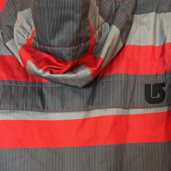 Burton Poacher Gray Multi Stripe Snowboard Jacket Size Medium - Picture 8 of 15
